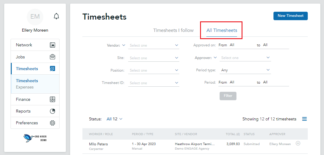 How to Approve and Reject Timesheets – Engage